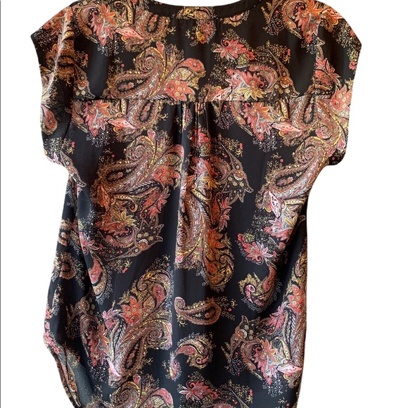 Daniel Rainn Cap Sleeve Popover Top  with V Neck & Pleating sz PL - Picture 2 of 9